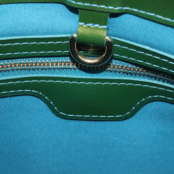 LOUIS VUITTON Monogram Vernis Wilshire PM Bag Blue Lagon M91724 LV Auth bs33564