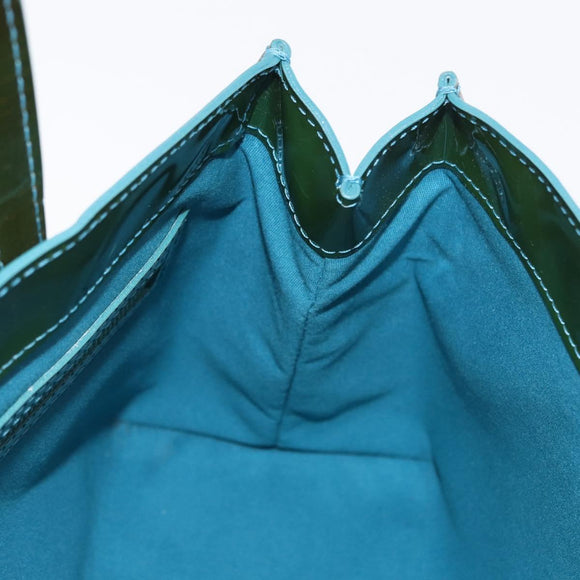LOUIS VUITTON Monogram Vernis Wilshire PM Bag Blue Lagon M91724 LV Auth bs33564