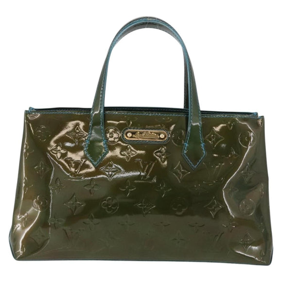 LOUIS VUITTON Monogram Vernis Wilshire PM Bag Blue Lagon M91724 LV Auth bs33564