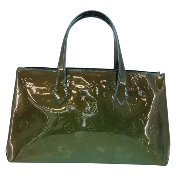 LOUIS VUITTON Monogram Vernis Wilshire PM Bag Blue Lagon M91724 LV Auth bs33564