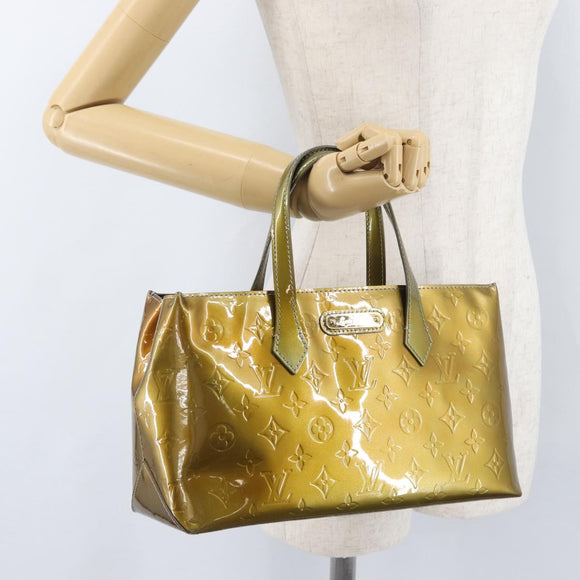 LOUIS VUITTON Monogram Vernis Wilshire PM Tasche Gris Art Deco M91627 Auth bs33565