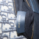Christian Dior Trotter Canvas Oblique Shoulder Bag Navy Gold Auth bs33570-24