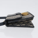 Christian Dior Trotter Canvas Oblique Shoulder Bag Navy Gold Auth bs33570-5