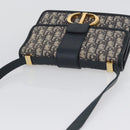 Christian Dior Trotter Canvas Oblique Shoulder Bag Navy Gold Auth bs33570-6