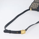 Christian Dior Trotter Canvas Oblique Shoulder Bag Navy Gold Auth bs33570-7