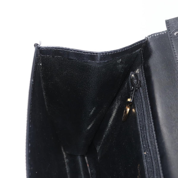 Christian Dior Shoulder Bag Leather Black Gold Auth bs33572