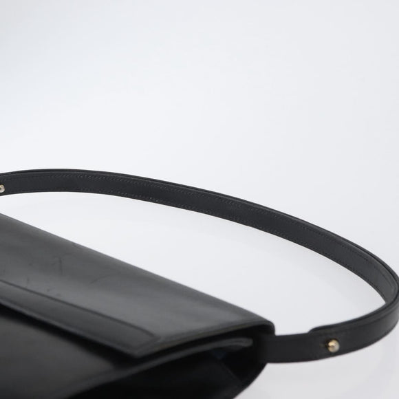 Christian Dior Shoulder Bag Leather Black Gold Auth bs33572