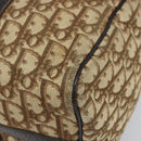 Christian Dior Trotter Canvas Boston Bag Brown Gold Auth bs33577-8