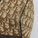 Christian Dior Trotter Canvas Boston Bag Brown Gold Auth bs33577-16