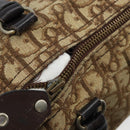 Christian Dior Trotter Canvas Boston Bag Brown Gold Auth bs33577-10