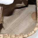 Christian Dior Trotter Canvas Boston Bag Brown Gold Auth bs33577-11