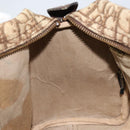 Christian Dior Trotter Canvas Boston Bag Brown Gold Auth bs33577-18