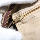 Christian Dior Trotter Canvas Boston Bag Brown Gold Auth bs33577-20