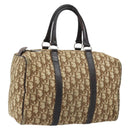 Christian Dior Trotter Canvas Boston Bag Brown Gold Auth bs33577-1