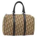 Christian Dior Trotter Canvas Boston Bag Brown Gold Auth bs33577-13