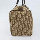 Christian Dior Trotter Canvas Boston Bag Brown Gold Auth bs33577-3