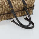 Christian Dior Trotter Canvas Boston Bag Brown Gold Auth bs33577-7
