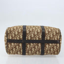 Christian Dior Trotter Canvas Boston Bag Brown Gold Auth bs33577-5