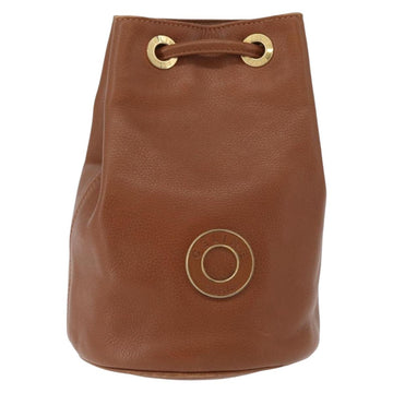 CELINE Body Bag Leather Brown Gold Auth bs33578 - 0