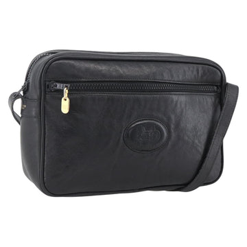 CELINE Shoulder Bag Leather Black Gold Auth bs33579