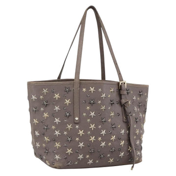 Jimmy Choo Tote Bag Leather Gray Auth bs33580