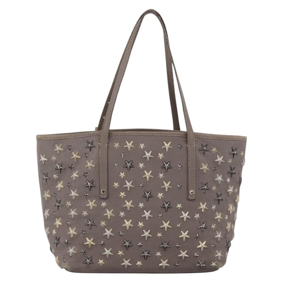 Jimmy Choo Tote Bag Leather Gray Auth bs33580