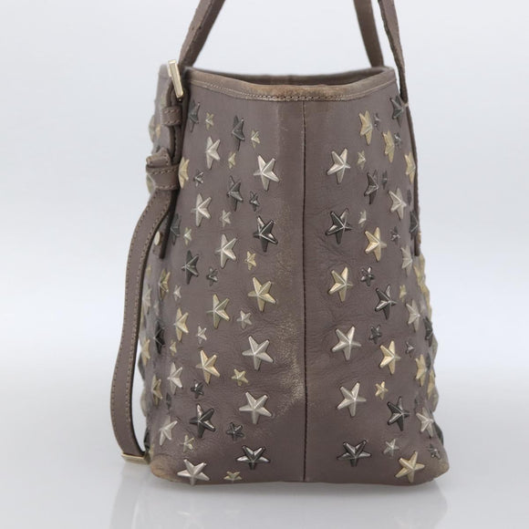 Jimmy Choo Tote Bag Leather Gray Auth bs33580