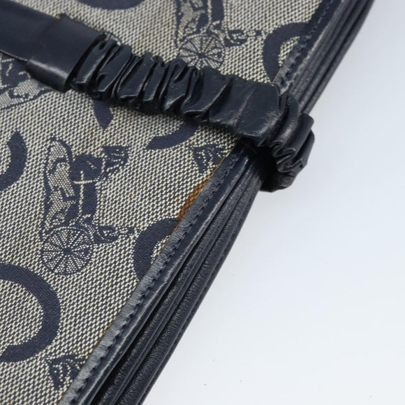 CELINE C Macadam Canvas Shoulder Bag Marine Gold Auth bs33582