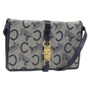 CELINE C Macadam Canvas Shoulder Bag Marine Gold Auth bs33582-1