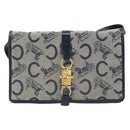 CELINE C Macadam Canvas Shoulder Bag Marine Gold Auth bs33582-13