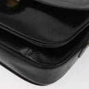CELINE Horse Carriage Shoulder Bag Leather Black Gold Auth bs33584-11