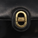 CELINE Horse Carriage Shoulder Bag Leather Black Gold Auth bs33584-14