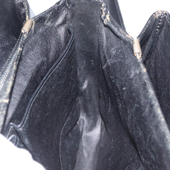 CELINE Horse Carriage Shoulder Bag Leather Black Gold Auth bs33584