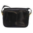 CELINE Horse Carriage Shoulder Bag Leather Black Gold Auth bs33584-3