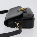 CELINE Horse Carriage Shoulder Bag Leather Black Gold Auth bs33584-5