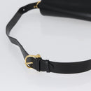 CELINE Horse Carriage Shoulder Bag Leather Black Gold Auth bs33584-7