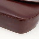 CARTIER Must Line Shoulder Bag Leather Bordeaux Gold Auth bs33585-9