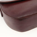 CARTIER Must Line Shoulder Bag Leather Bordeaux Gold Auth bs33585-14