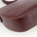 CARTIER Must Line Shoulder Bag Leather Bordeaux Gold Auth bs33585-16
