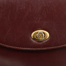 CARTIER Must Line Shoulder Bag Leather Bordeaux Gold Auth bs33585-17