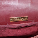 CARTIER Must Line Shoulder Bag Leather Bordeaux Gold Auth bs33585-10