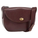 CARTIER Must Line Shoulder Bag Leather Bordeaux Gold Auth bs33585-1