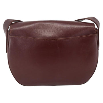 CARTIER Must Line Shoulder Bag Leather Bordeaux Gold Auth bs33585 - 0