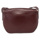 CARTIER Must Line Shoulder Bag Leather Bordeaux Gold Auth bs33585-2