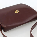 CARTIER Must Line Shoulder Bag Leather Bordeaux Gold Auth bs33585-6