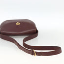 CARTIER Must Line Shoulder Bag Leather Bordeaux Gold Auth bs33585-7
