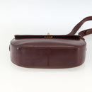 CARTIER Must Line Shoulder Bag Leather Bordeaux Gold Auth bs33585-5