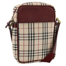 BURBERRY Nova Check Shoulder Bag Canvas Beige Gold Auth bs33586-1