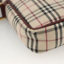 BURBERRY Nova Check Shoulder Bag Canvas Beige Gold Auth bs33586-11