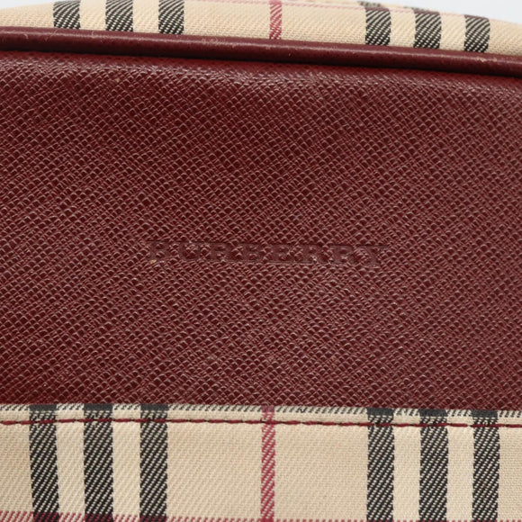 BURBERRY Nova Check Shoulder Bag Canvas Beige Gold Auth bs33586